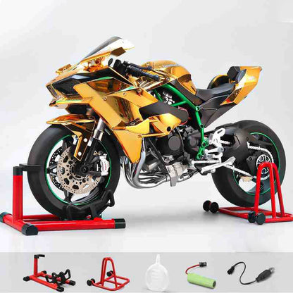 [Genuine]1:6 H2R Motorcycle Model with Engine Start, Throttle Control and Exhaust Injection Simulation, Diecast Motorcycle, Ideal Gift for Men