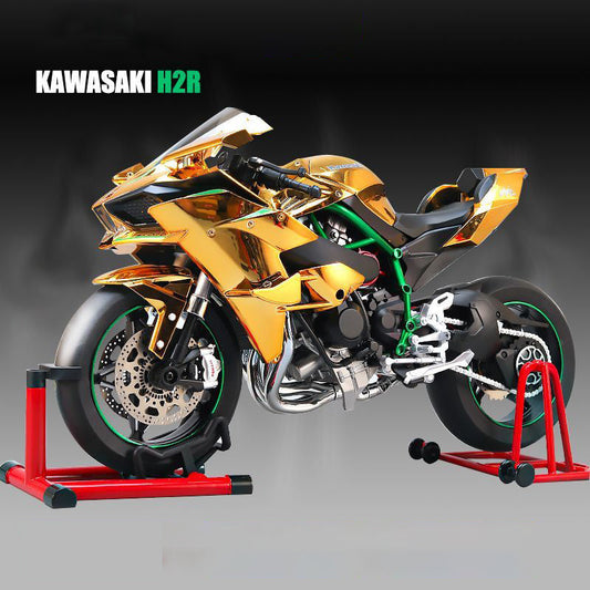 [Genuine]1:6 H2R Motorcycle Model with Engine Start, Throttle Control and Exhaust Injection Simulation, Diecast Motorcycle, Ideal Gift for Men