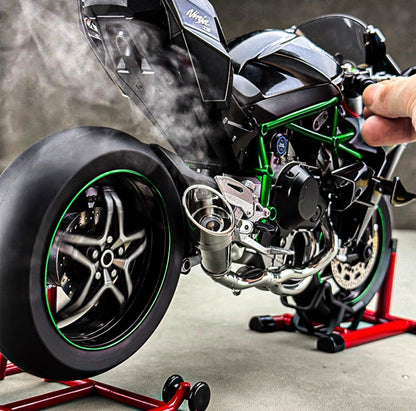 [Genuine]1:6 H2R Motorcycle Model with Engine Start, Throttle Control and Exhaust Injection Simulation, Diecast Motorcycle, Ideal Gift for Men